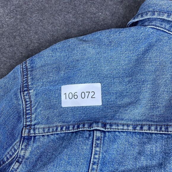 Madewell Jacket Womens Large Blue Denim Oversized Jean Trucker Y2K Button Up - Picture 13 of 13